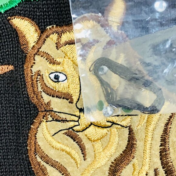 Vintage 90s Quacker Factory Women's Tiger Applique Top Sz 2X Long Sleeve Brown - Picture 3 of 5
